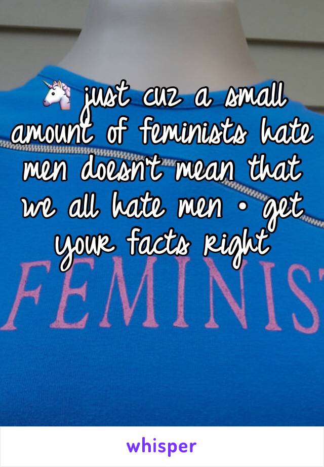 🦄 just cuz a small amount of feminists hate men doesn't mean that we all hate men • get your facts right