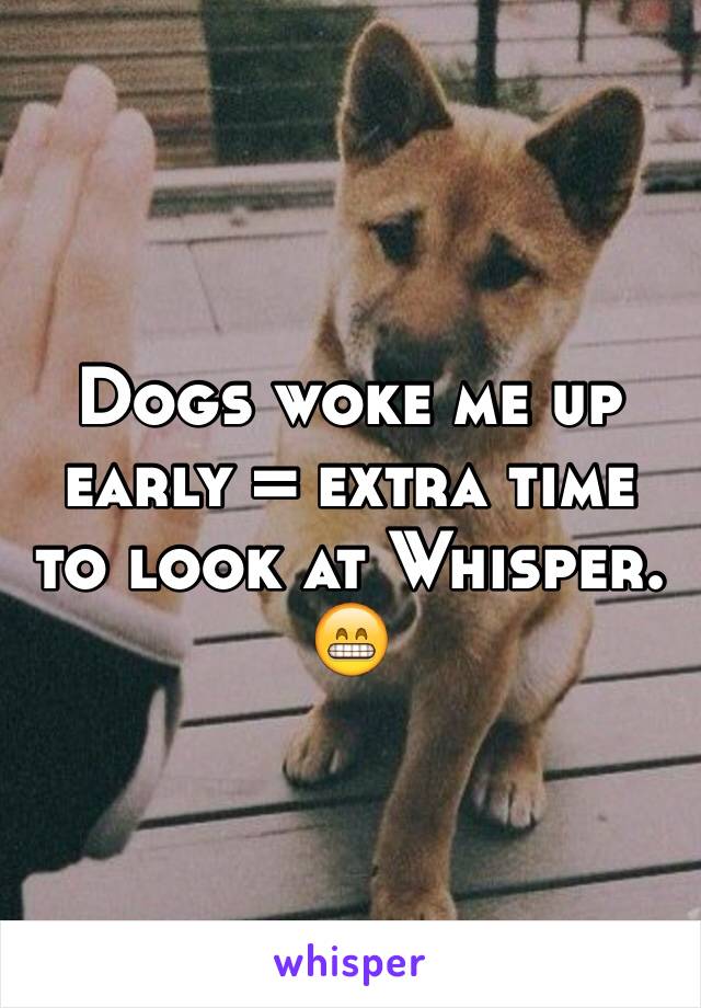 Dogs woke me up early = extra time to look at Whisper. 😁