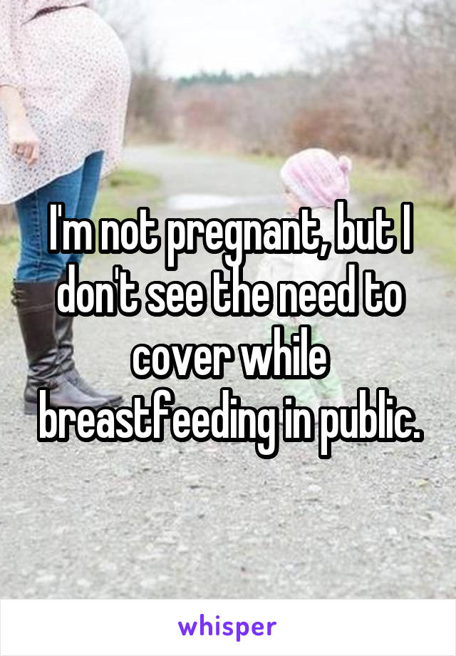 I'm not pregnant, but I don't see the need to cover while breastfeeding in public.