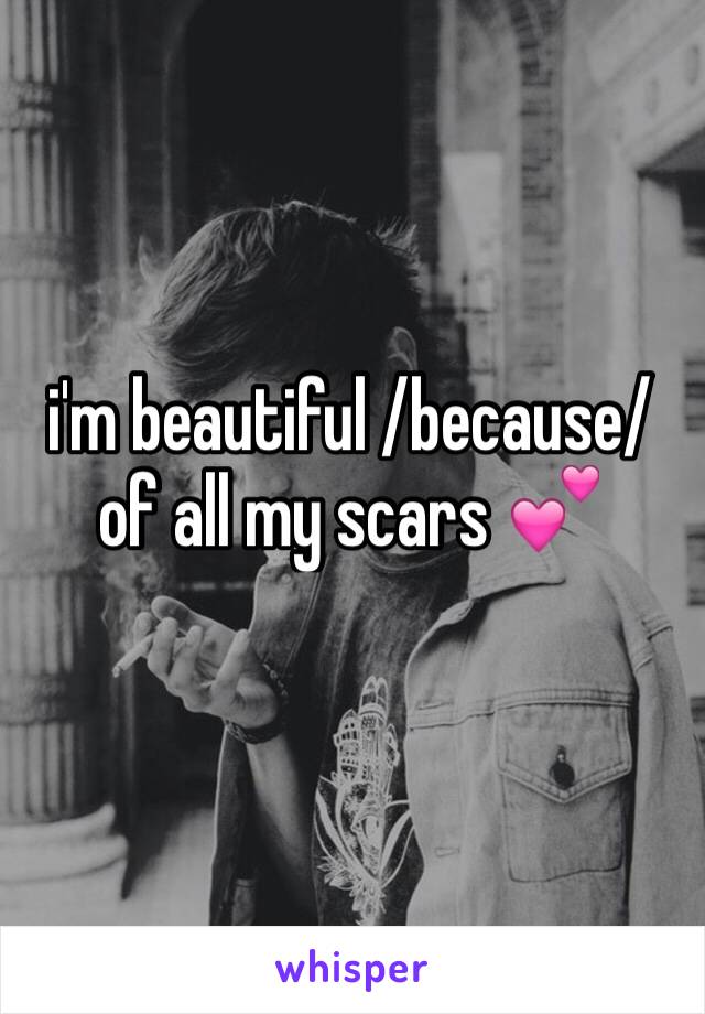 i'm beautiful /because/ of all my scars 💕