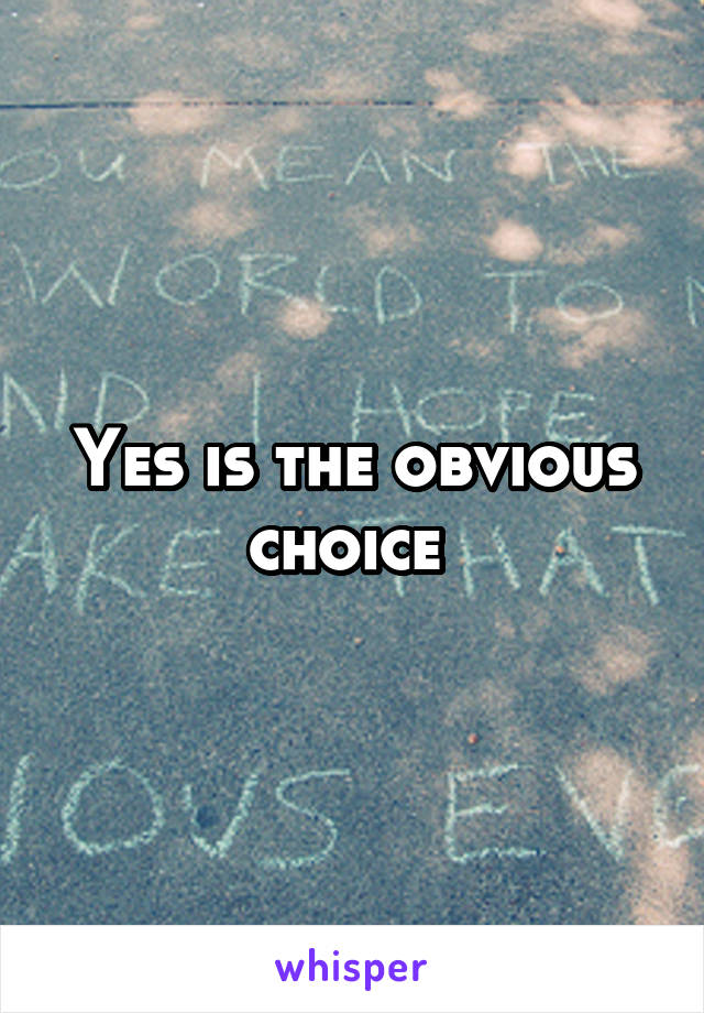 Yes is the obvious choice 
