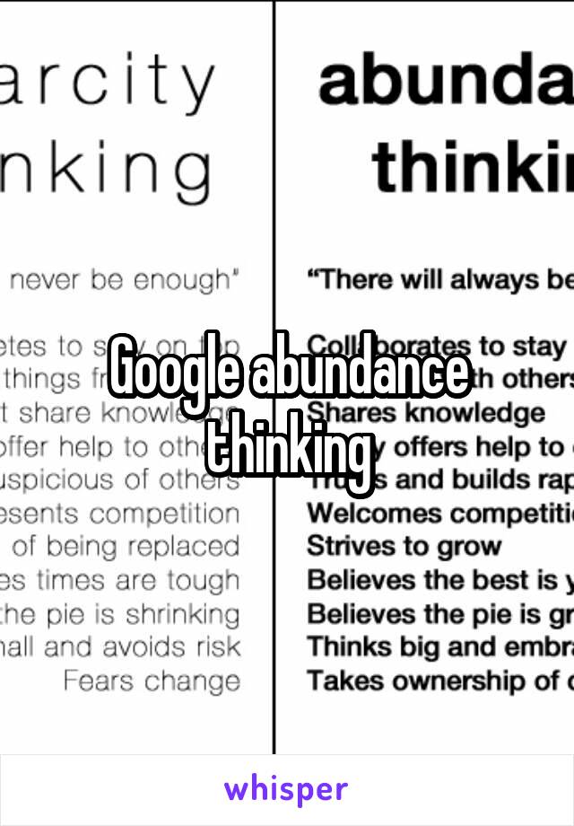 Google abundance thinking