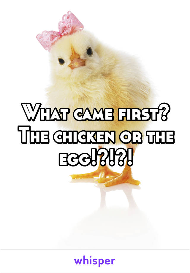 What came first? The chicken or the egg!?!?!