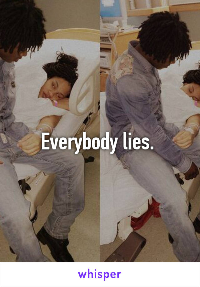 Everybody lies. 