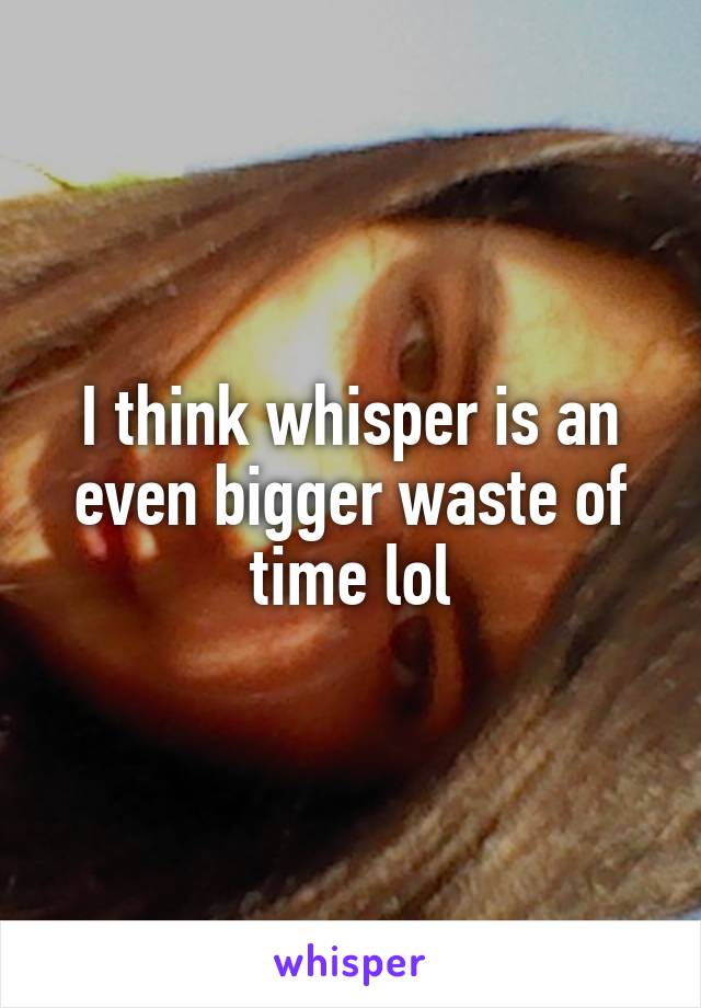 I think whisper is an even bigger waste of time lol