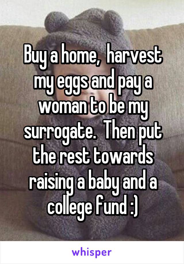 Buy a home,  harvest my eggs and pay a woman to be my surrogate.  Then put the rest towards raising a baby and a college fund :)