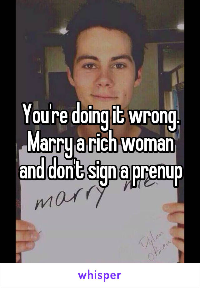 You're doing it wrong. Marry a rich woman and don't sign a prenup