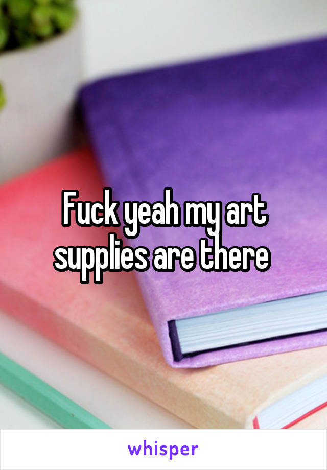 Fuck yeah my art supplies are there 