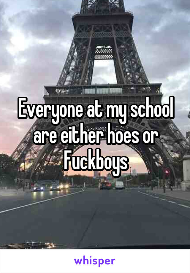 Everyone at my school are either hoes or Fuckboys
