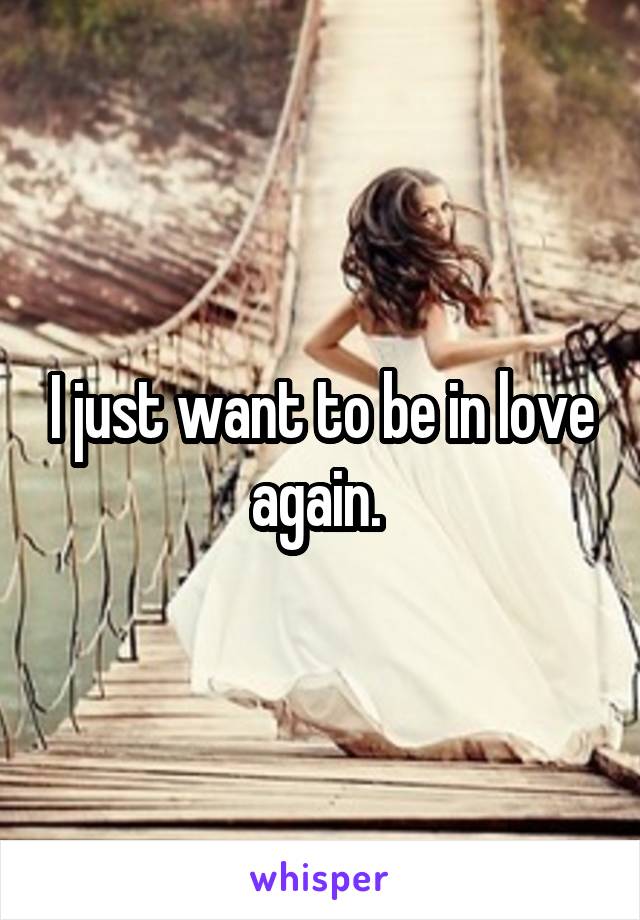 I just want to be in love again. 