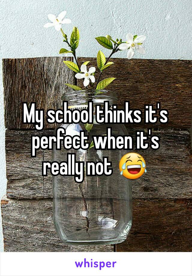 My school thinks it's perfect when it's really not 😂