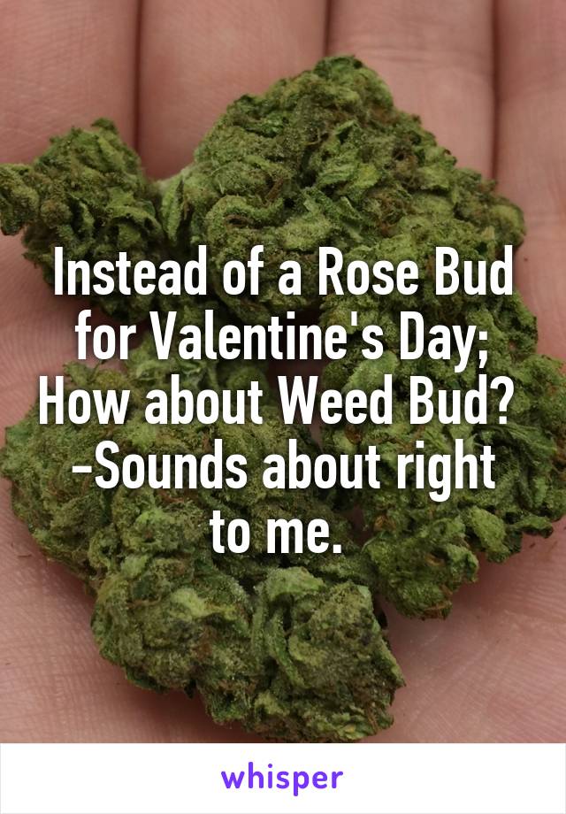 Instead of a Rose Bud for Valentine's Day; How about Weed Bud? 
-Sounds about right to me. 