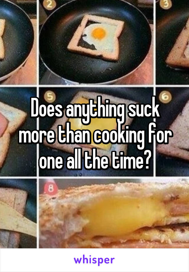 Does anything suck more than cooking for one all the time?