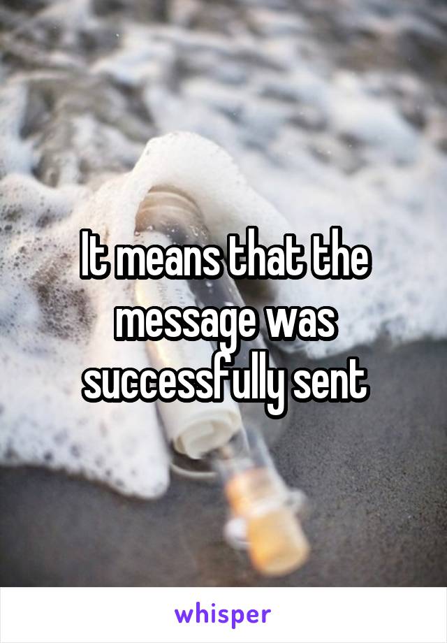 It means that the message was successfully sent