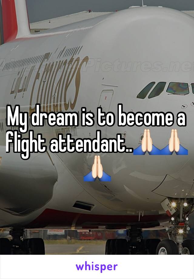 My dream is to become a flight attendant..🙏🏻🙏🏻🙏🏻