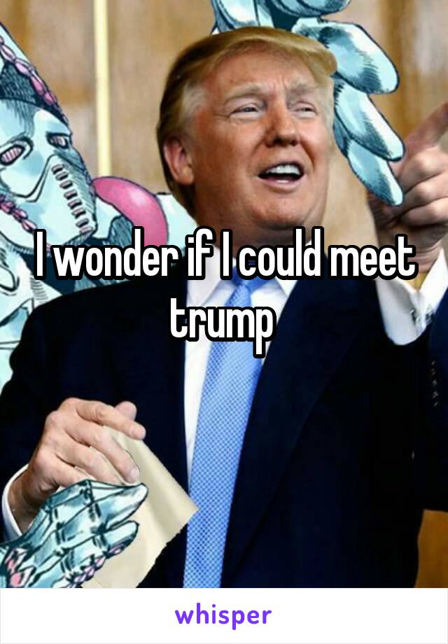 I wonder if I could meet trump 
