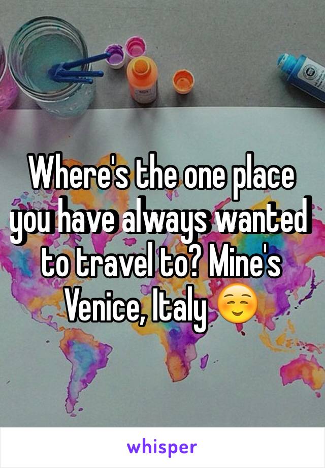 Where's the one place you have always wanted to travel to? Mine's Venice, Italy ☺️