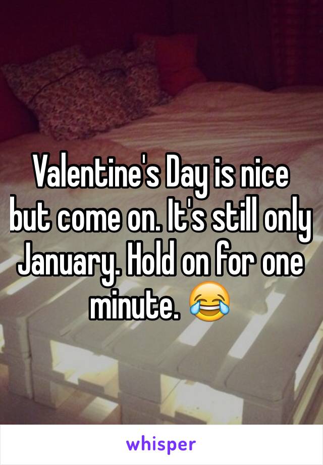 Valentine's Day is nice but come on. It's still only January. Hold on for one minute. 😂