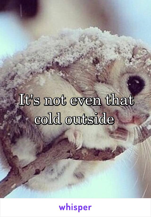 It's not even that cold outside 