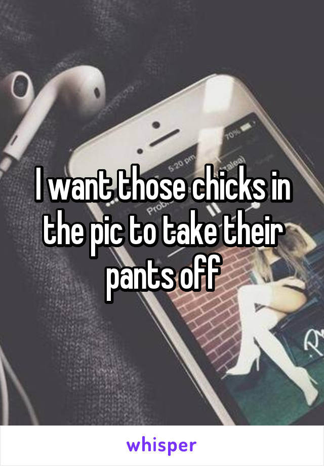 I want those chicks in the pic to take their pants off