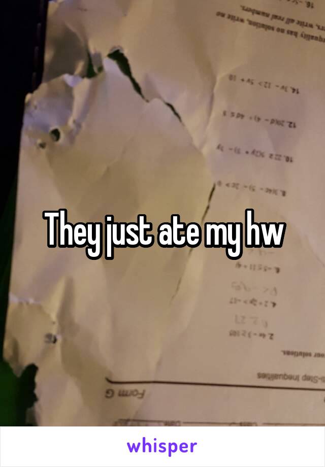 They just ate my hw
