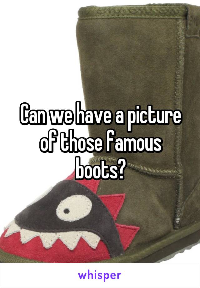 Can we have a picture of those famous boots?