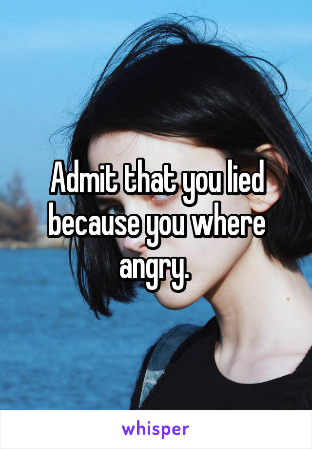 Admit that you lied because you where angry. 
