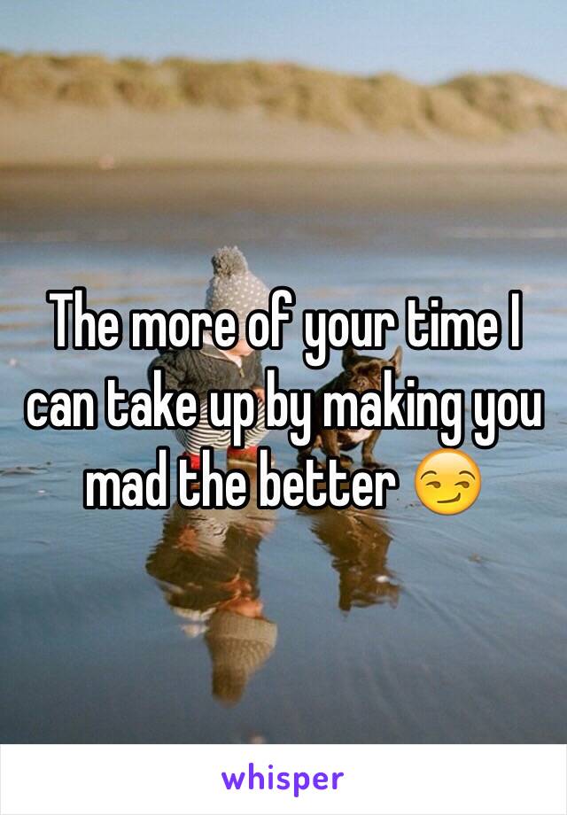 The more of your time I can take up by making you mad the better 😏