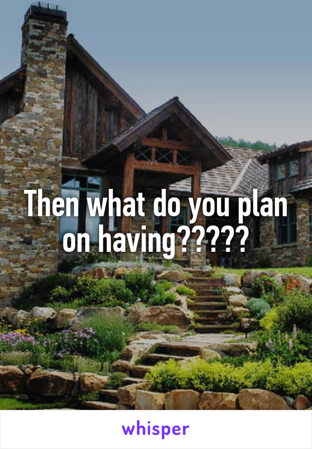Then what do you plan on having?????