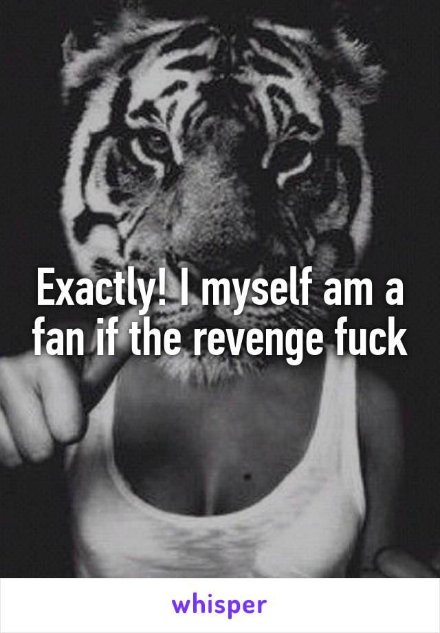 Exactly! I myself am a fan if the revenge fuck