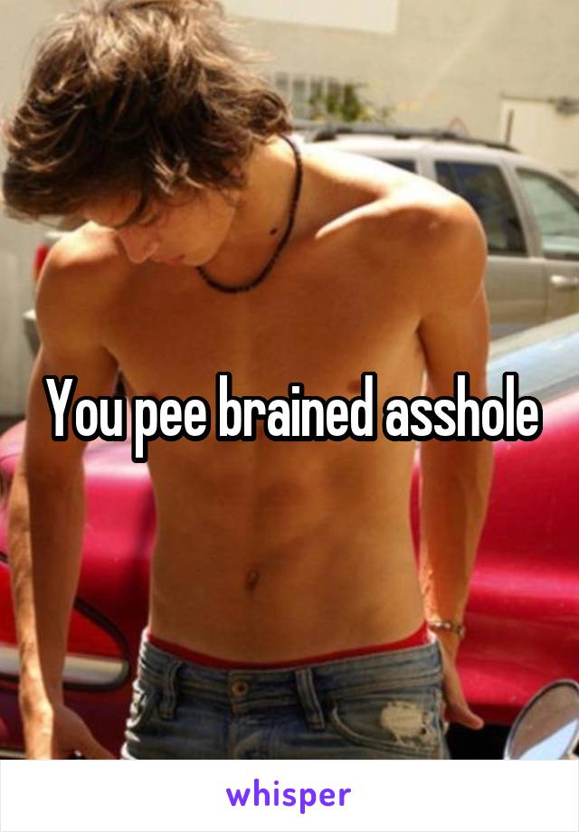 You pee brained asshole