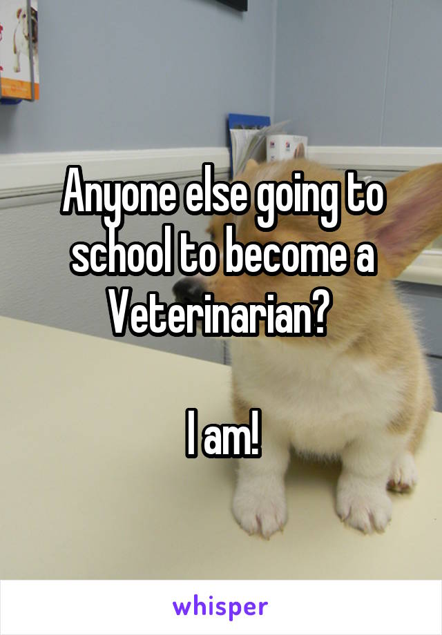 Anyone else going to school to become a Veterinarian? 

I am!