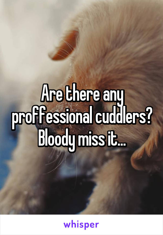 Are there any proffessional cuddlers? Bloody miss it...