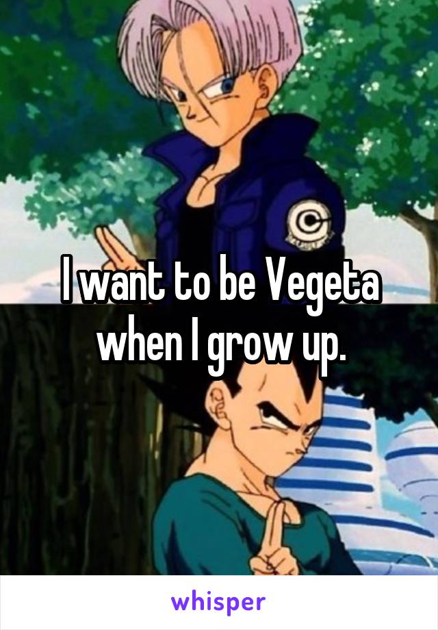 I want to be Vegeta when I grow up.