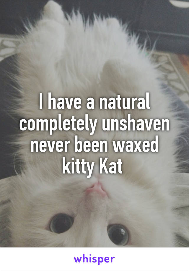 I have a natural completely unshaven never been waxed kitty Kat 