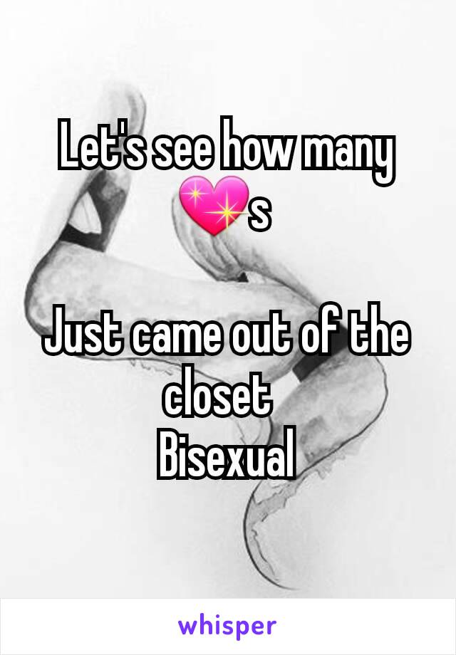 Let's see how many 💖s 

Just came out of the closet  
Bisexual
