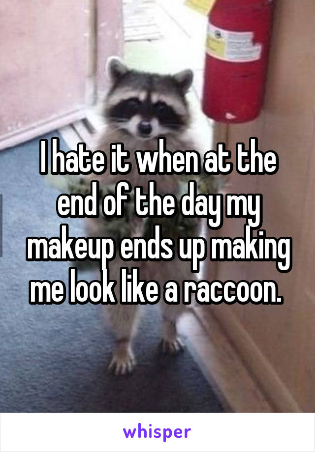 I hate it when at the end of the day my makeup ends up making me look like a raccoon. 