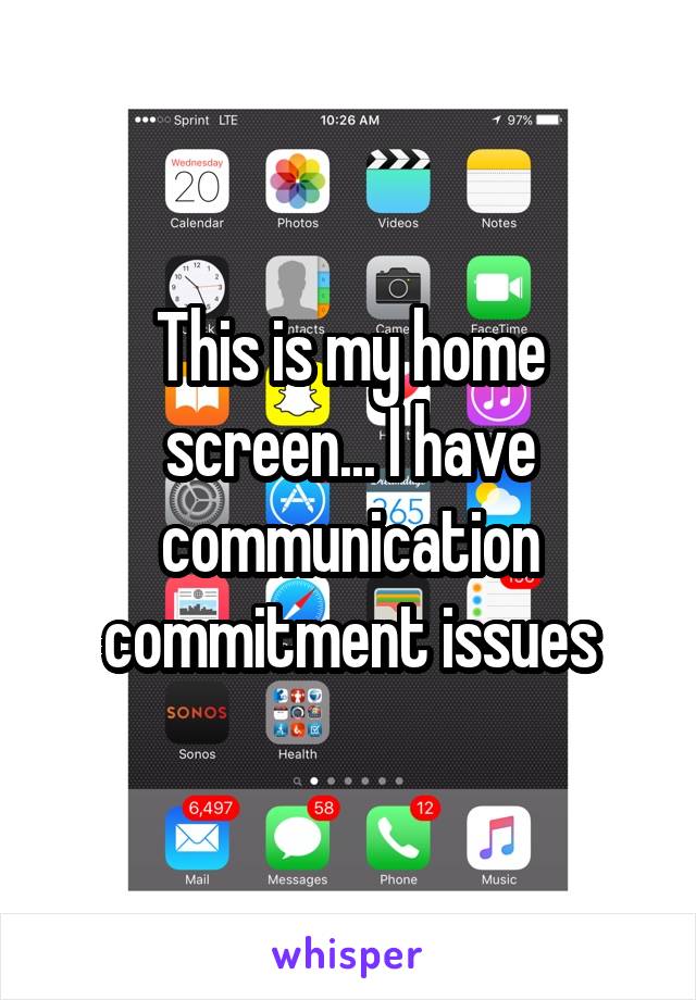 This is my home screen... I have communication commitment issues