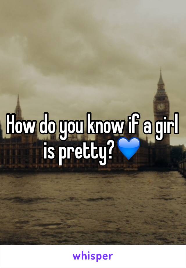 How do you know if a girl is pretty?💙