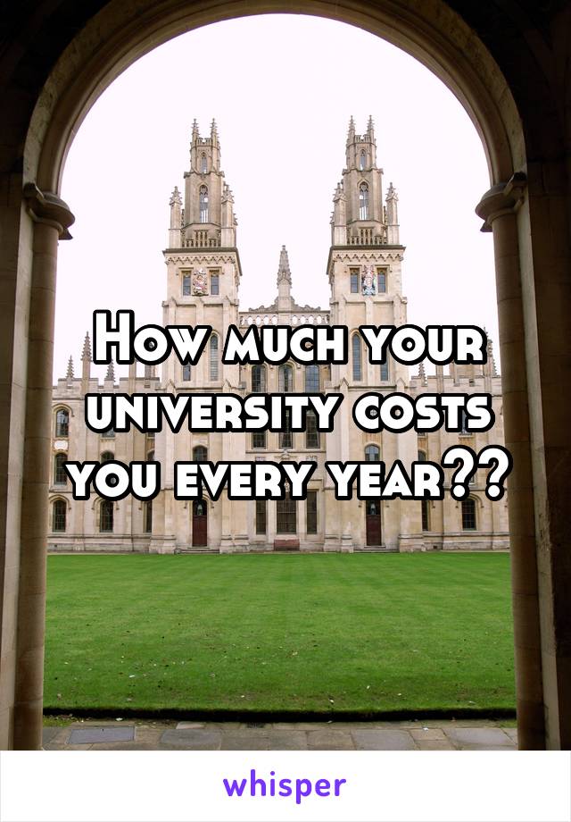 How much your university costs you every year??