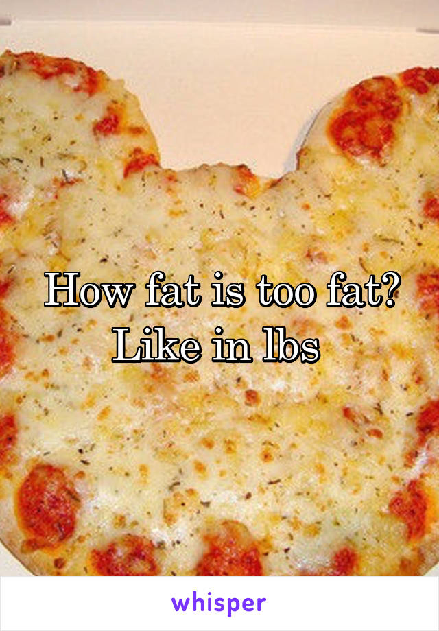 How fat is too fat? Like in lbs 