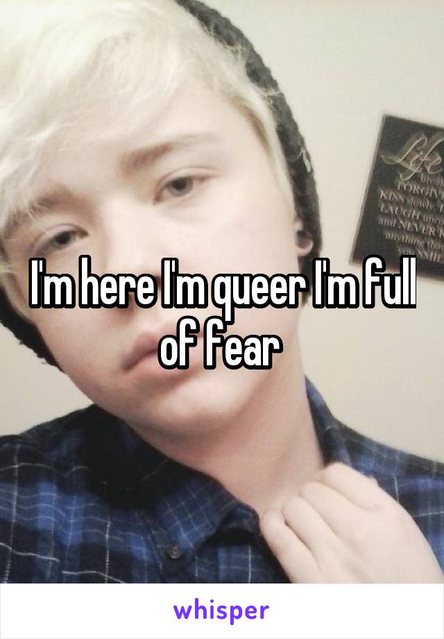 I'm here I'm queer I'm full of fear 