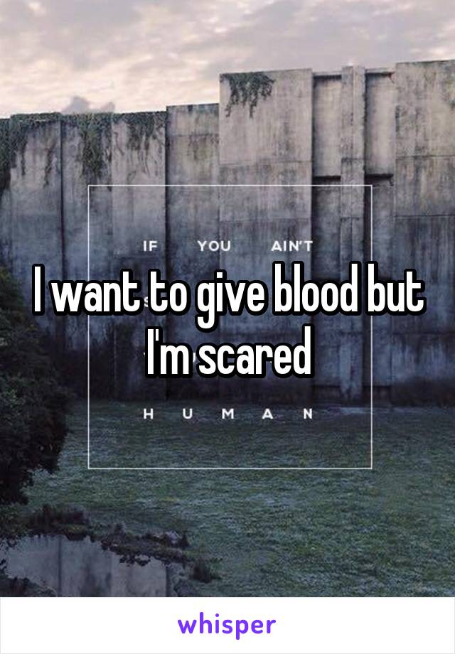 I want to give blood but I'm scared