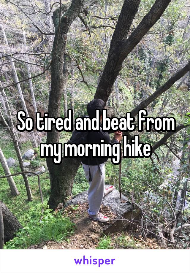 So tired and beat from my morning hike