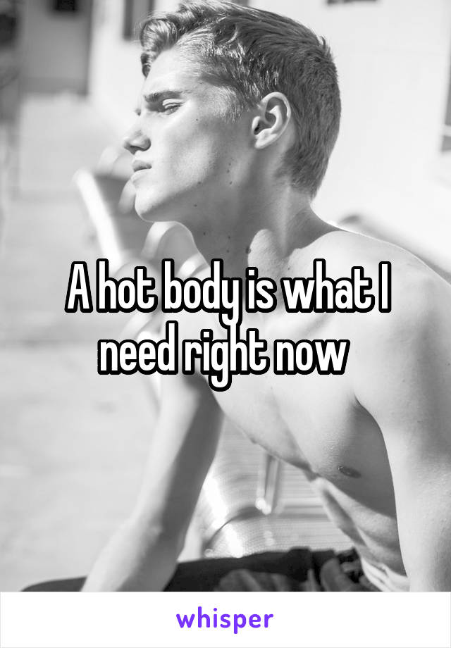 A hot body is what I need right now 