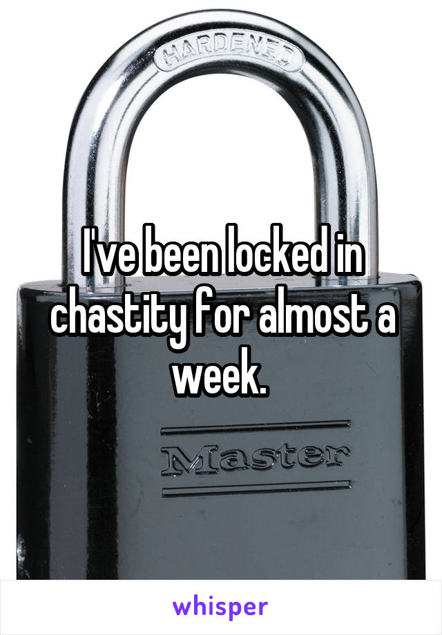 I've been locked in chastity for almost a week. 