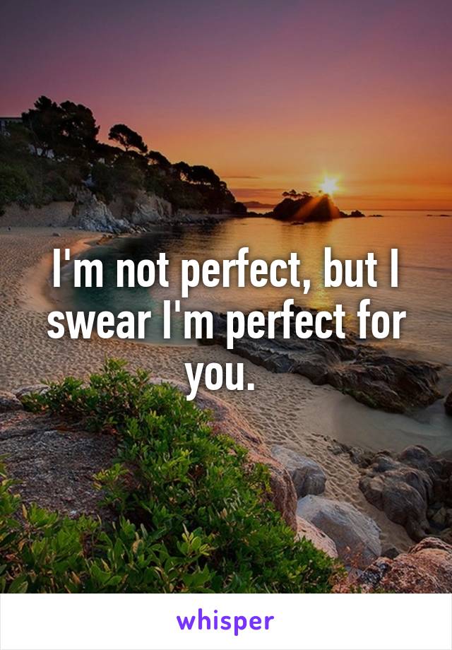 I'm not perfect, but I swear I'm perfect for you. 