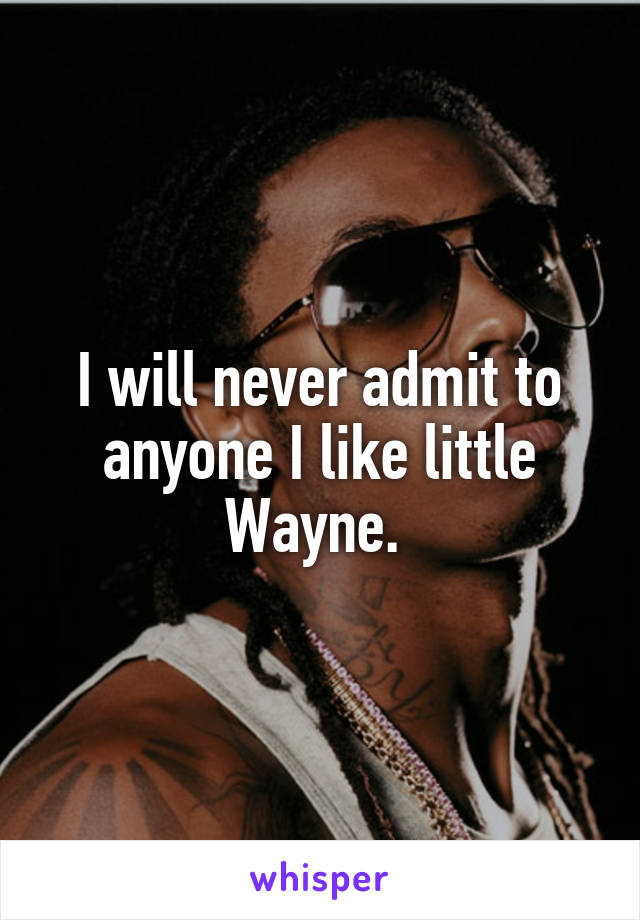 I will never admit to anyone I like little Wayne. 