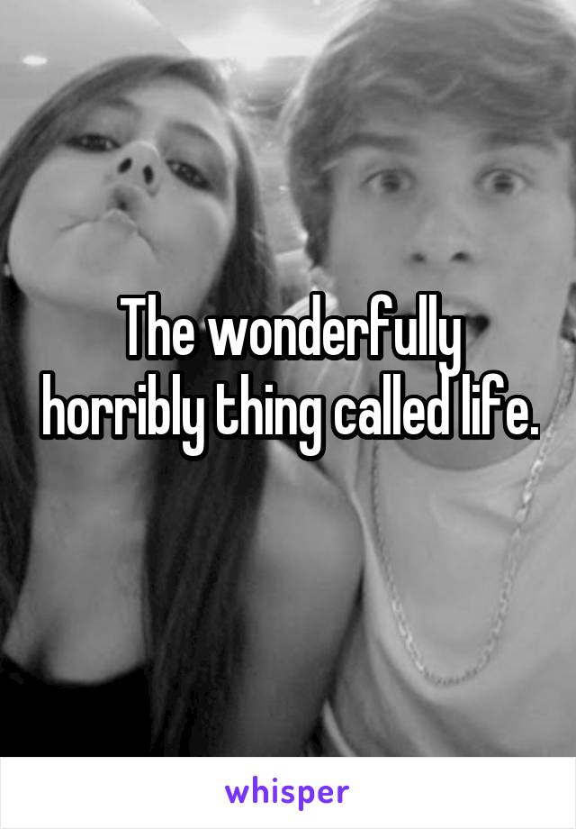 The wonderfully horribly thing called life. 