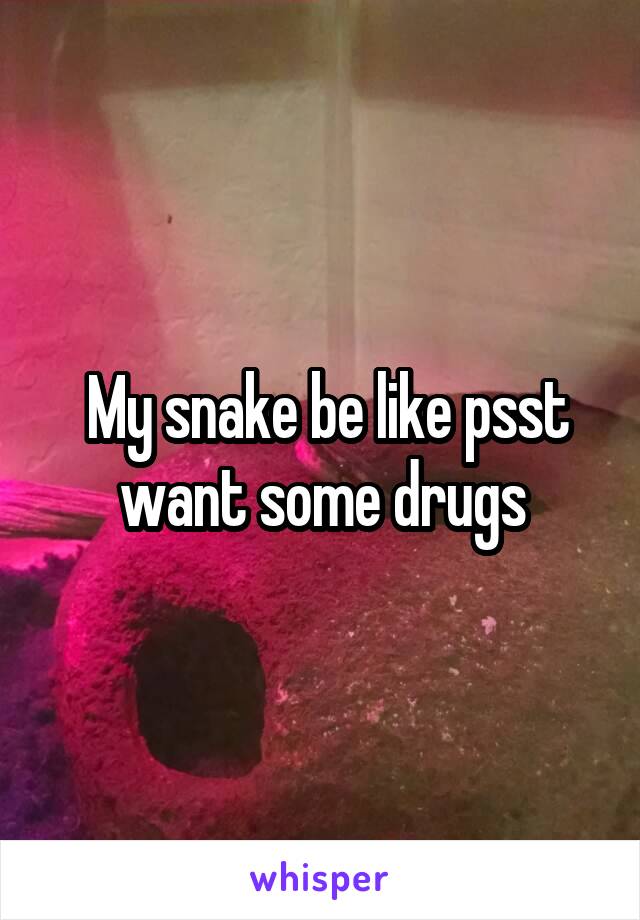  My snake be like psst want some drugs